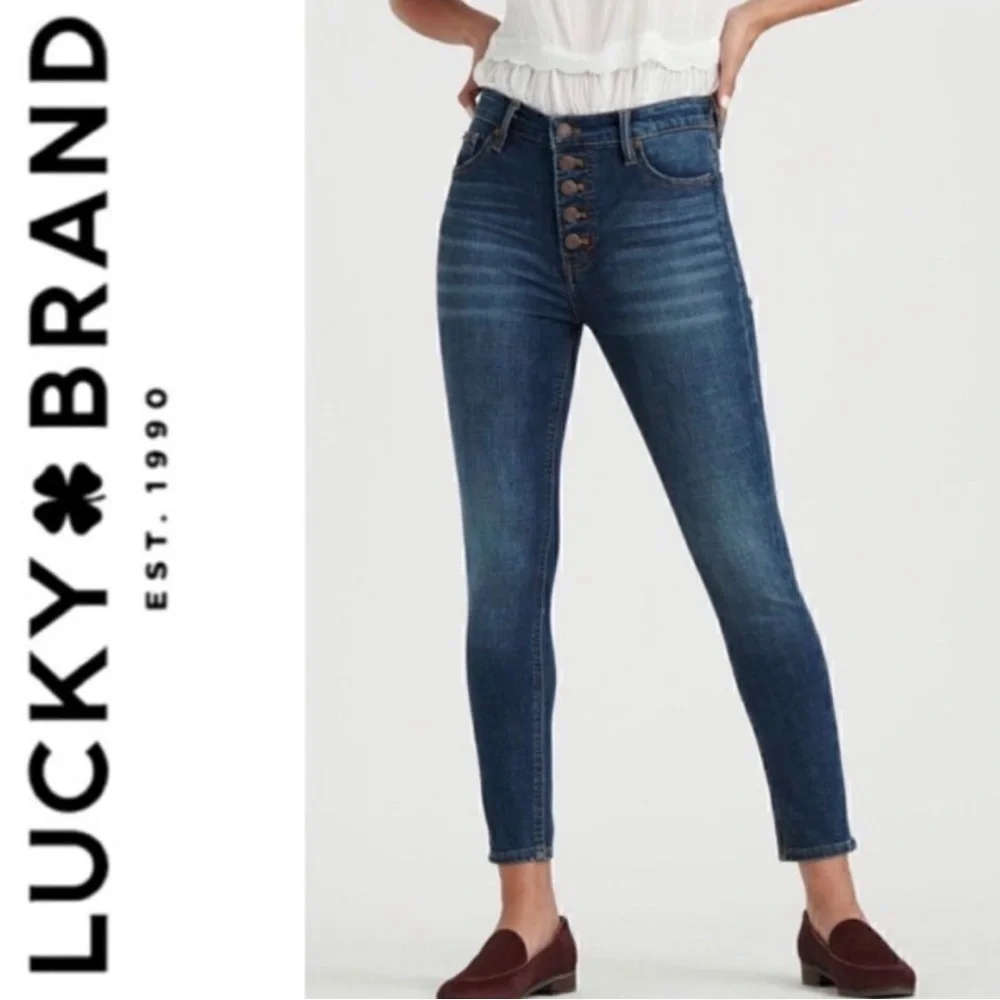 Lucky Brand Women's High Rise Dark Blue Jeans - Picture 1 of 6